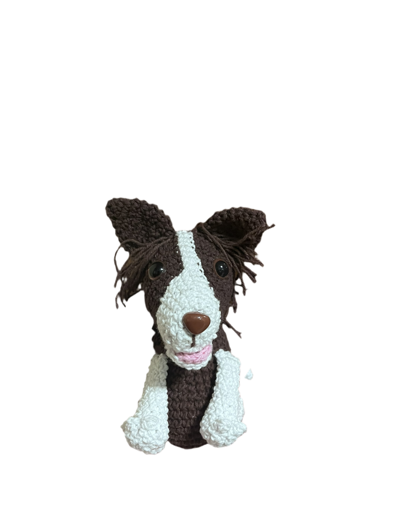 Perro Border Collie 16 cm Amigurumi