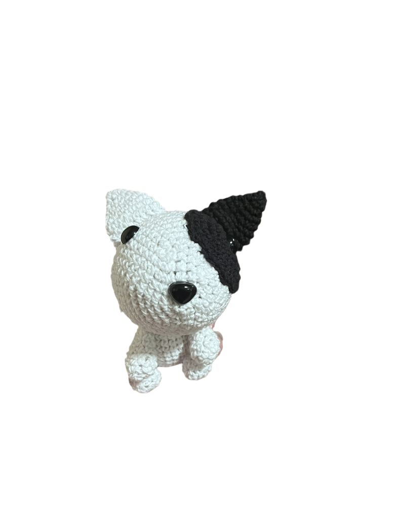 Perro Bull Terrier 13 cm , Amigurumi