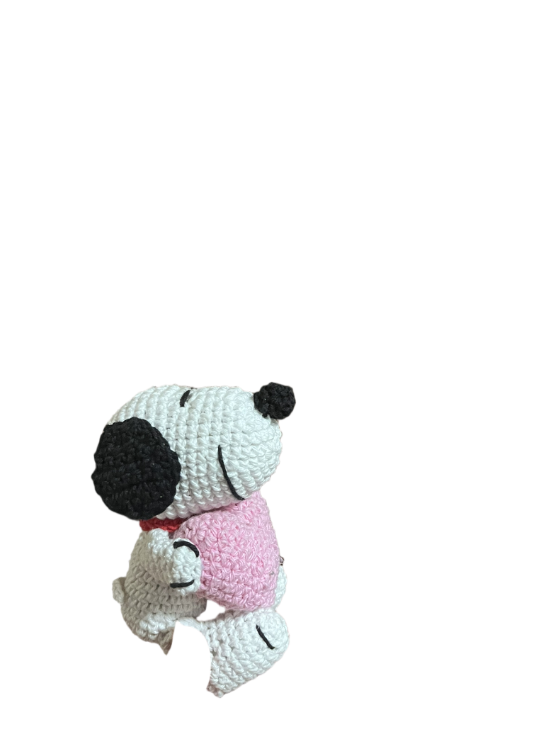 Snoopy Amor (rosa) 11 cm , Amigurumi