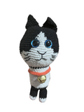Gato negro cascabel 22 cm. Amigurumi