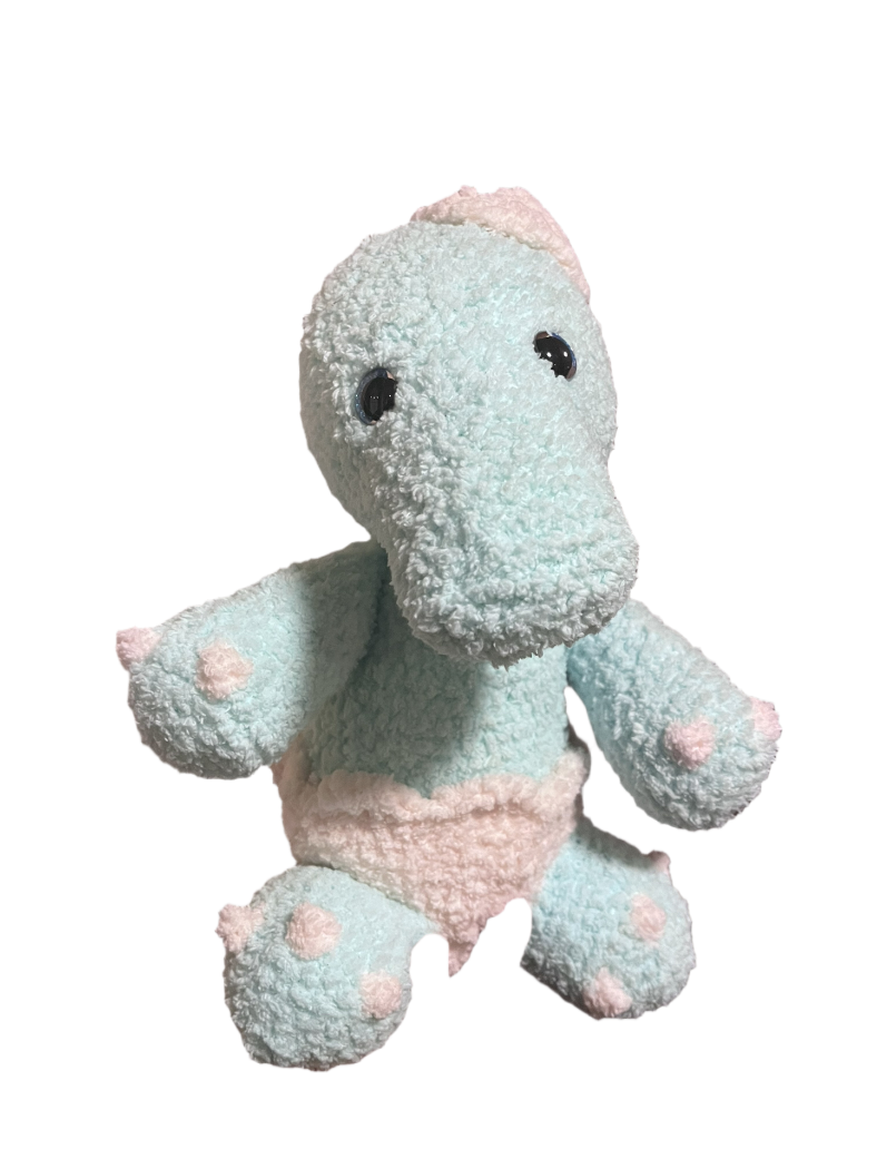 Dinosaurio 30 cm verde peluche. Amigurumi