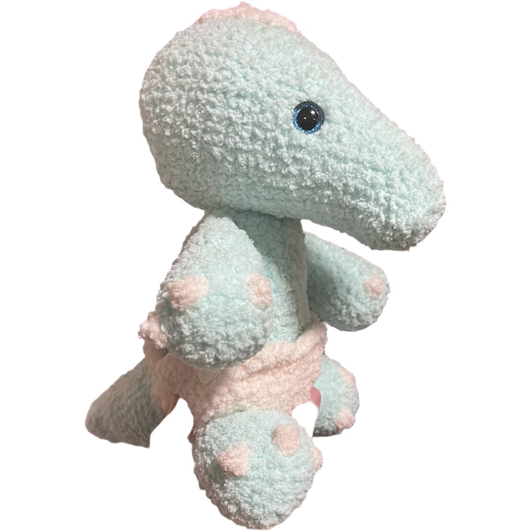 Dinosaurio 30 cm verde peluche. Amigurumi