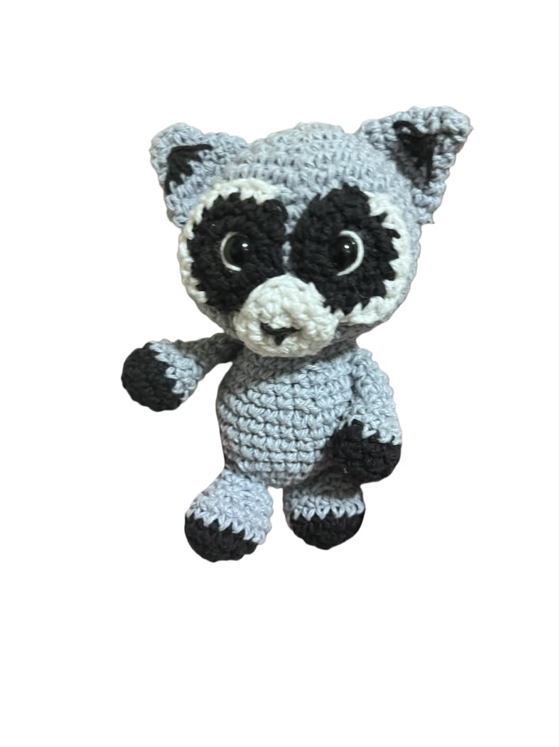Mapache 16 cm , Amigurumi
